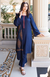 Aisling- Winter 3PC Dhanak Embroidered Suit - SS0402